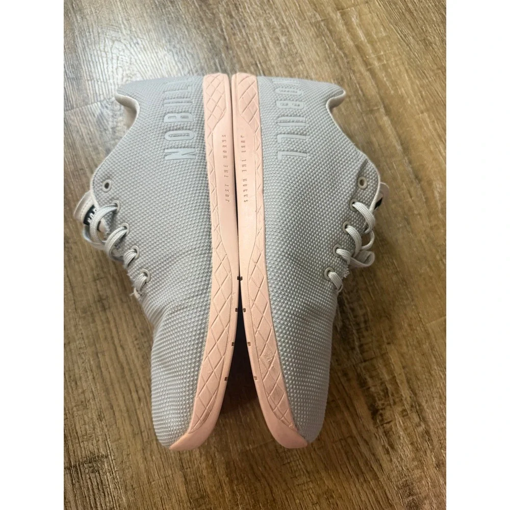 NOBULL SuperFabric Trainer Grey Pink Peach Mens 14  crosstraining shoes